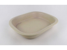 Barna mázas, magas falú, Gránit porcelán tál, sütő tál 30.7 x 25.3 cm