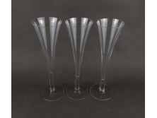 Elegáns üveg talpas pezsgőspohár 3 darab 23 cm