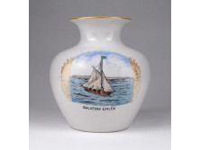 Régi Zsolnay porcelán váza - Balatoni emlék 11 cm