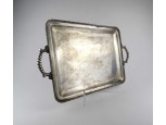 Antik nagyméretű ezüstözött ALCOR fém tálca 51 x 31.5 cm