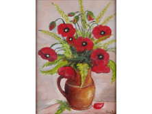 Bernáth Ferenc: "Pipacsok" 2005 - 29 x 20.7 cm