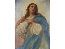  Gaál Béla : Szűz Mária festmény 60 x 47 cm NEMESSÁNYI KLÁRIKÁNAK