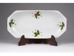 Karácsonyi magyal mintás Hollóházi porcelán tálka