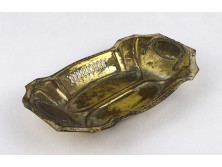 Szecessziós ARGENTOR ezüstözött sárgaréz kistál 18.7 x 10.5 cm