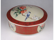 Nagyméretű japán madaras porcelán bonbonier 16 cm