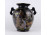 Aranyozott pávadíszes fekete porcelán váza 16 cm