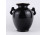 Aranyozott pávadíszes fekete porcelán váza 16 cm