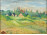 Régi jelzetlen akvarell festmény: Faluhatár 30.5 x 22.5 cm