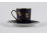 Régi kobaltkék színű, aranyozott antik jelenetes, cseh Altwien porcelán kávéscsésze
