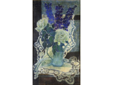 Jelzetlen papír pasztell Asztali virágcsendélet vázában 69.5 x 39.5 cm