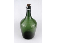 Antik fújtüveg, boros vagy pálinkás üvegpalack, ballon 34 cm, ~ 5L