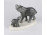 Régi jelzett Gránit kerámia figura Elefánt kicsinyével 12.8 cm