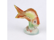 Régi Drasche porcelán aranyhal 10 cm