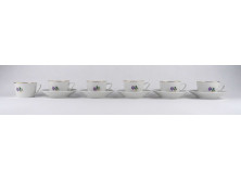 Apró virágmintás Hollóházi porcelán kávéskészlet 5 darab