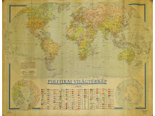 Régi politikai világtérkép 1961 82 x 112 cm