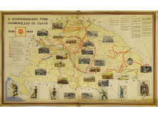  A szabadságharc főbb hadműveletei és csatái 1848–1849 iskolai térkép 156 x 110 cm