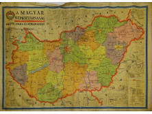 Régi "A Magyar Népköztársaság megyéi, ipara és közlekedése" térkép 1964  110 x 160 cm