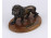 Bronz oroszlán szobor fa talapzaton 11 x 17 cm