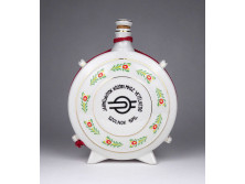 Régi nagyméretű kézzel festett MÁV -os Hollóházi porcelán kulacs 19.5 cm