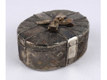 Régi masnis, ezüstözött fém bonbonier 10.5 x 8 x 5.7 cm