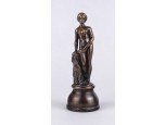 Régi egész alakos bronz női akt szobor 17 cm