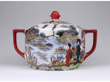 Japán mintás, cseh Victoria porcelán bonbonier