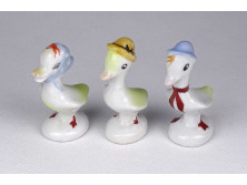Régi kalapos fejkendős orosz porcelán kacsák 3 darab