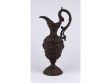 Régi faunfejes, antik görög stílusú, bronz karaffa, díszkancsó 25.8 cm