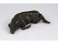 Vadász trófea, bronz szarvas szobor 12 cm