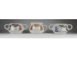Retro kisméretű porcelán leveses tálka 3 darab