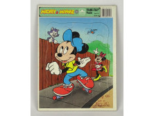 Vintage amerikai Mickey & Minnie puzzle kirakó 21 x 28 cm