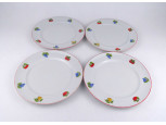 Régi gyümölcs mintás alföldi porcelán kis tányér 4 darab