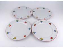 Régi gyümölcs mintás alföldi porcelán kis tányér 4 darab