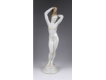 Régi Aquincum porcelán női akt 27 cm