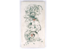 Sövegjártó Mária : Csigák és kagylók falikerámia 30.5 x 15 cm