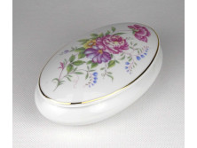 Régi virág mintás Hollóházi porcelán bonbonier