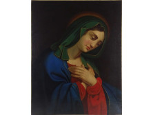 Magyar festő 19. század második fele :  Szűz Mária 69 x 55 cm