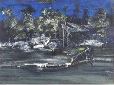 Kapcsa János : Esti itatás 80 x 59.5 cm