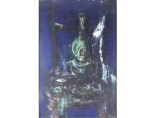 Kapcsa János : Csendélet petróleumlámpával 70 x 49.5 cm