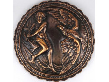 Prométheusz és a sas - bronzírozott fém dombormű fali dísz 30 cm