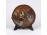 Régi japán Satsuma, kézzel festett, két alakos porcelán tányér, nádfonat keretben 13.4 cm