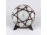Régi japán Satsuma, kézzel festett, két alakos porcelán tányér, nádfonat keretben 13.4 cm
