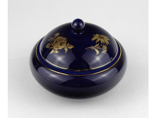 Aranyozott, kobaltkék, Hollóházi porcelán bonbonier