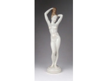 Régi Aquincum egész alakos porcelán női akt 26 cm