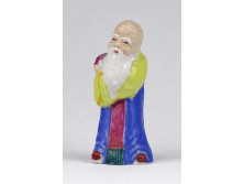 Régi, kisméretű, kínai, keleti bölcs porcelán figura 8 cm