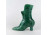 Női csizma alakú zöld mázas kerámia díszváza 22 cm