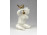 Régi harsonázó porcelán puttó madárral 9 cm