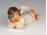 Kisméretű fekvő Goebel porcelán karácsonyi angyal figura 9.5 cm
