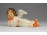 Kisméretű fekvő Goebel porcelán karácsonyi angyal figura 9.5 cm