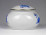 Régi kék rózsás román Moga porcelán bonbonier 6.4 x 9.5 cm